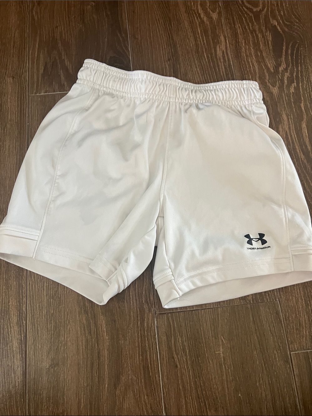 Under Armour White Performance Training Shorts with Black Logo